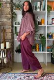 Vivienne Plaid Heathcliff Blouse Damson & Blush
